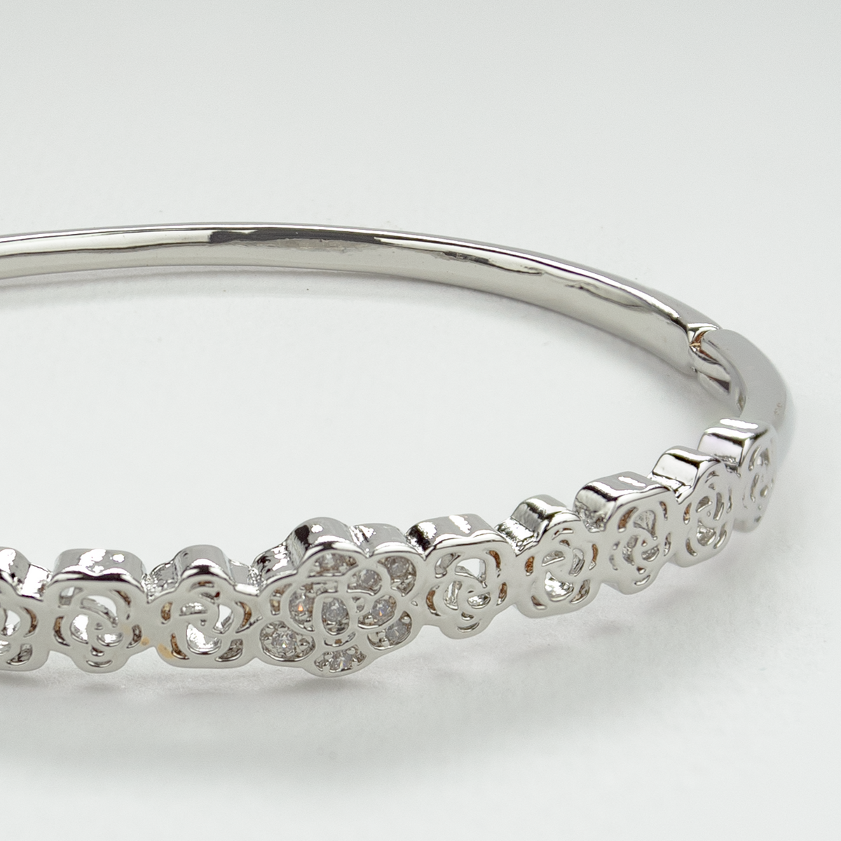 Rose Silver Bangle
