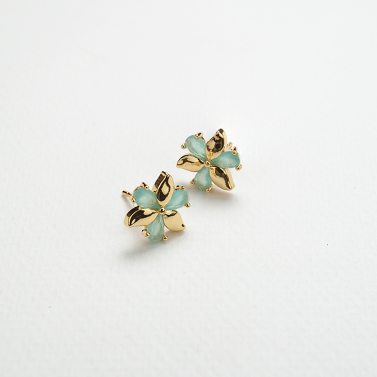 Lumi Teal & Gold Studs