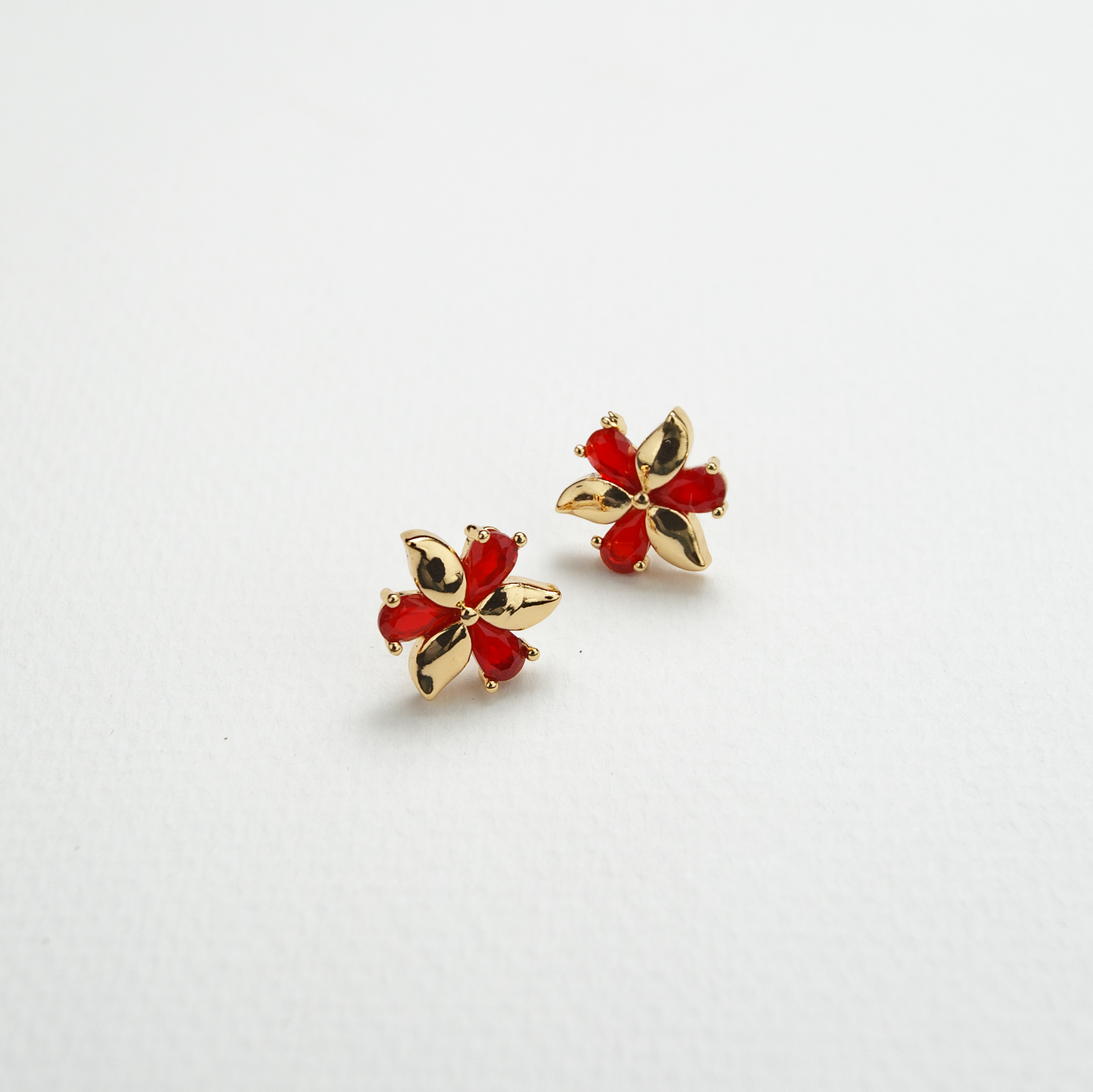 Lumi Red& Gold Studs