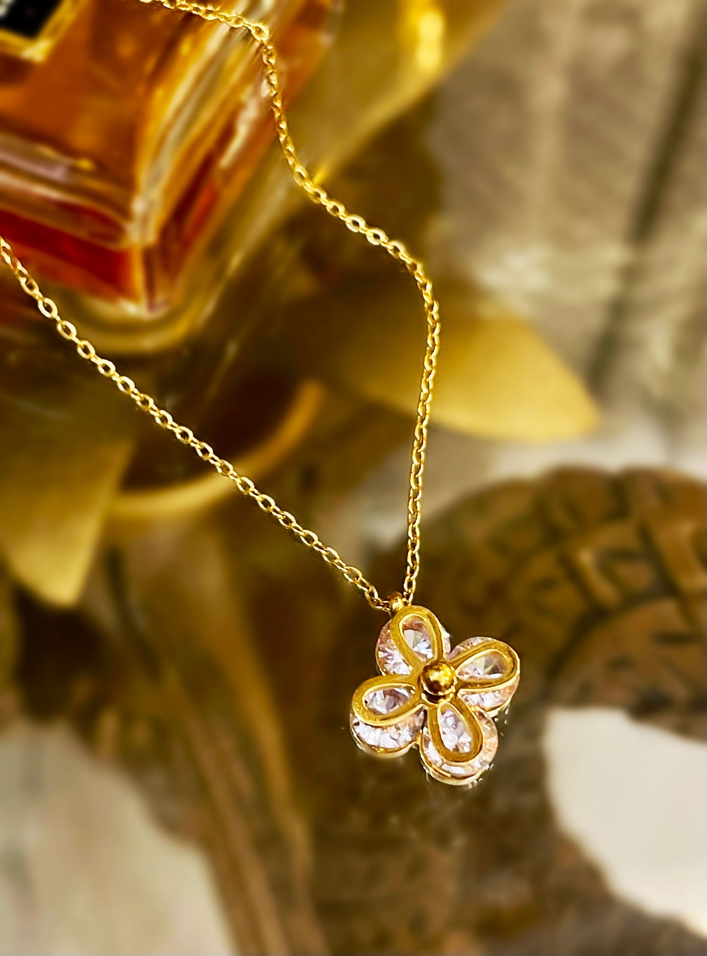 VC Flower Pendant Necklace