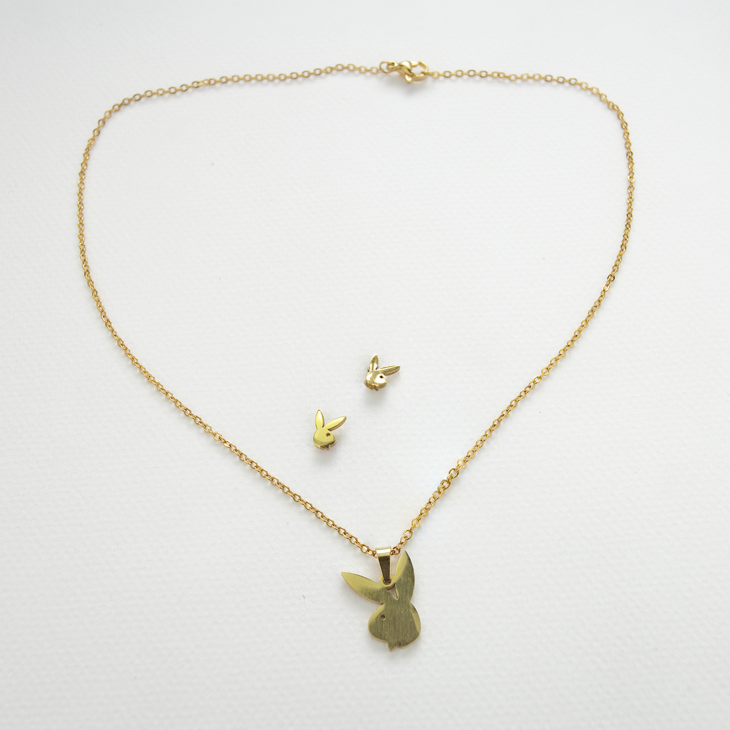 Playboi Gold Plated Earrings & Necklace