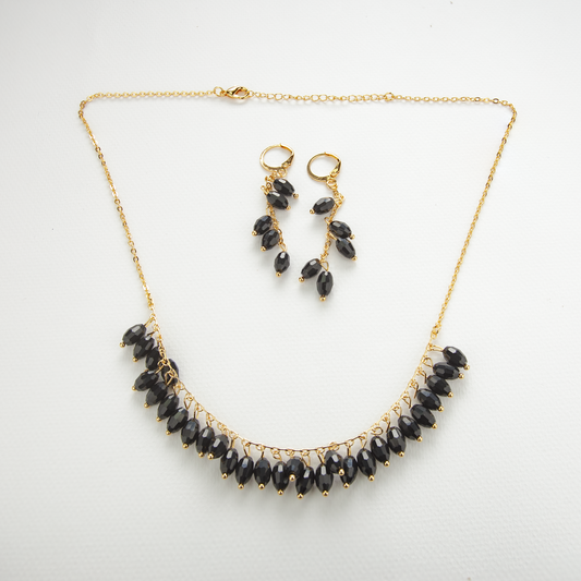 The Dream Set (Earrings Necklace) Black