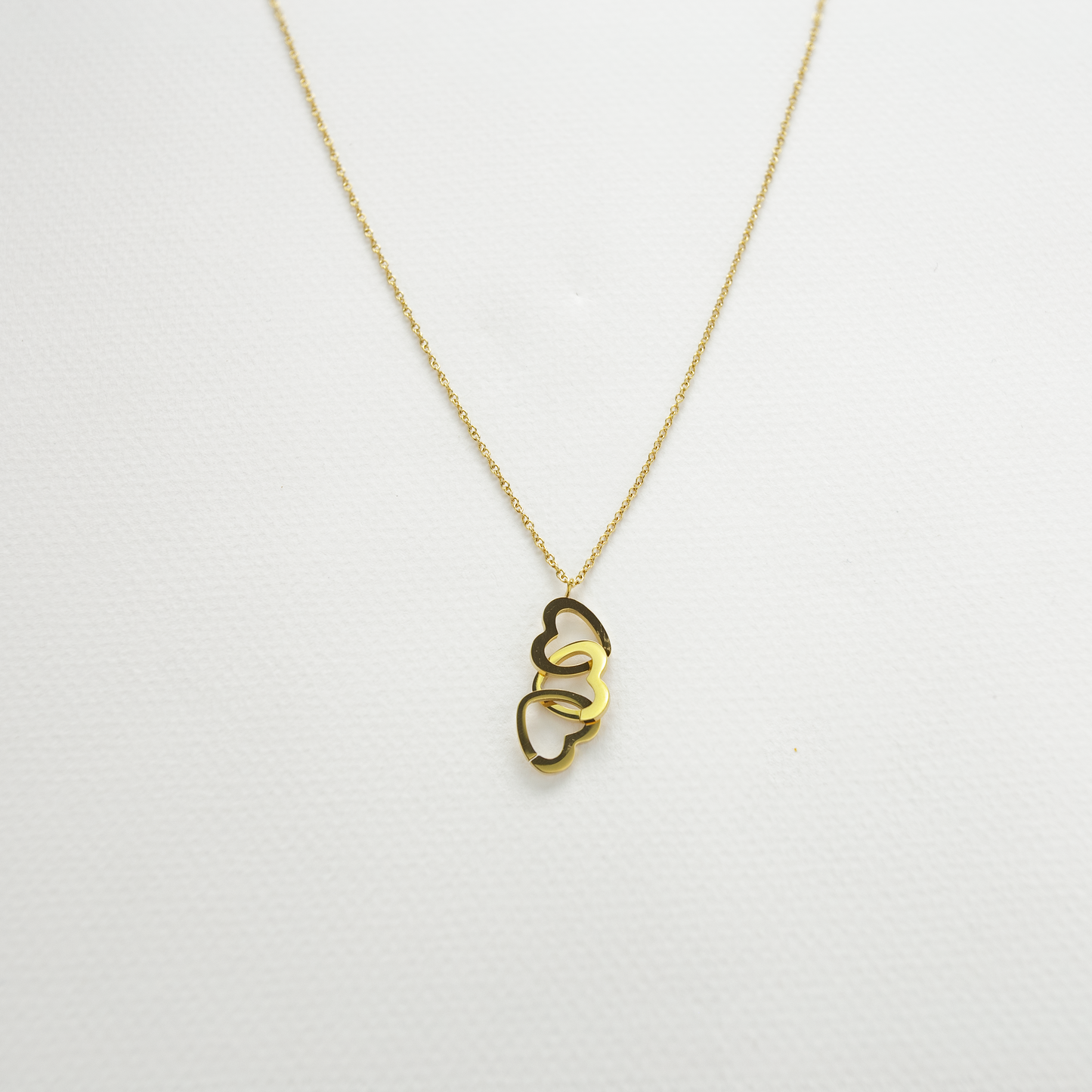 Multi Heart Gold Plated Necklace