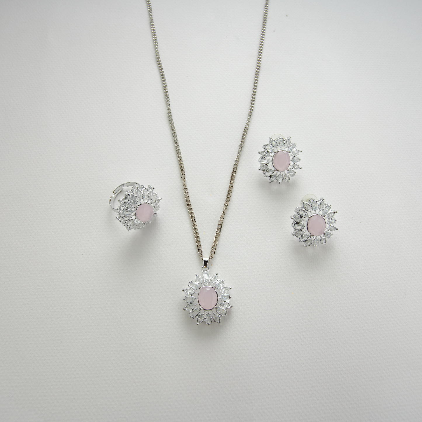 Ice Spike Set (Ring Necklace Earrings) Pink