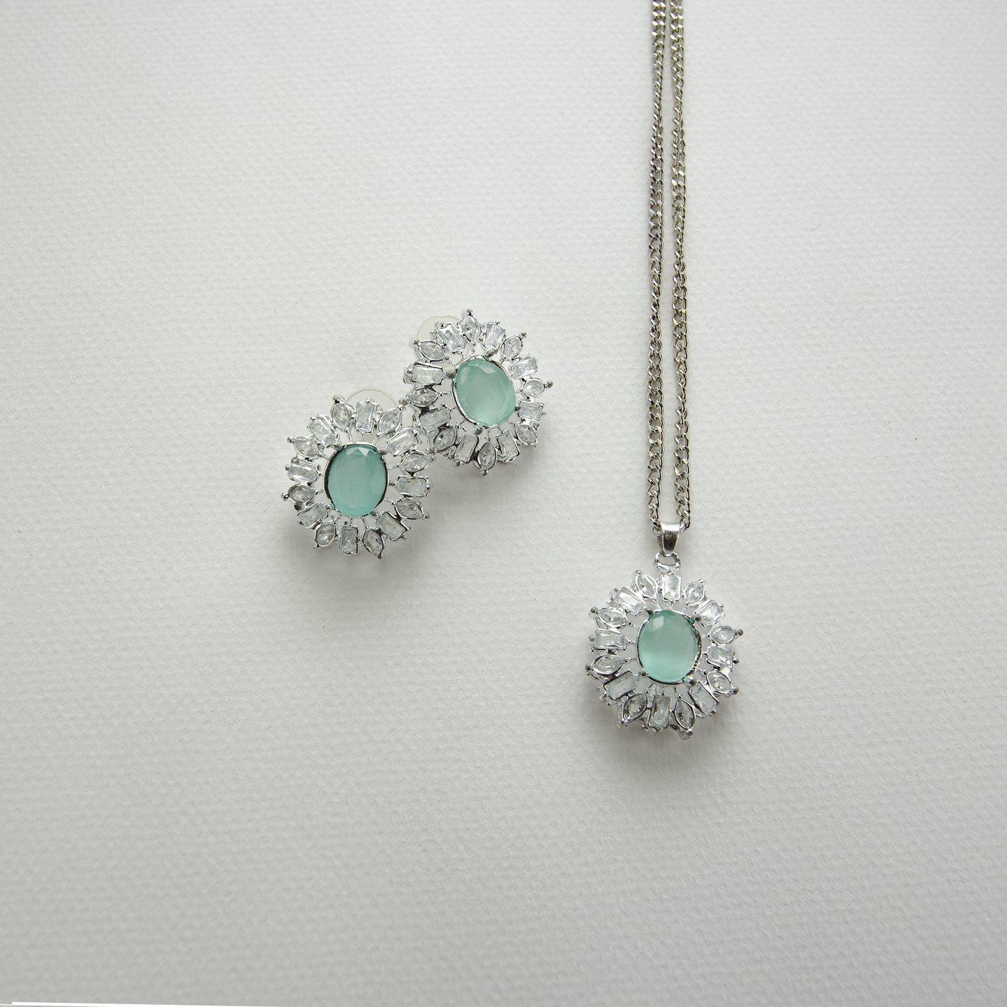 Ice spike set (Ring Necklace Earrings) Teal