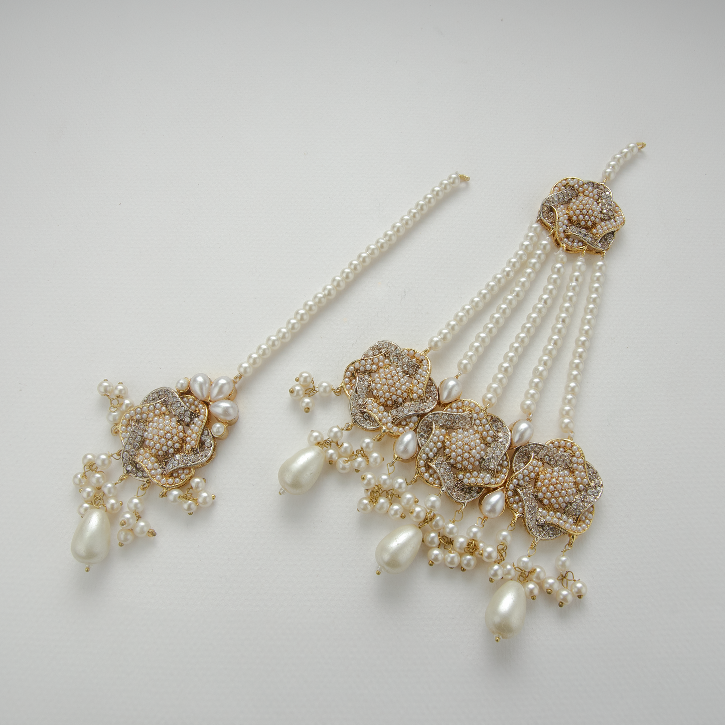 Starry Nights Set (Tikka Ghumar Earrings Necklace) zircon