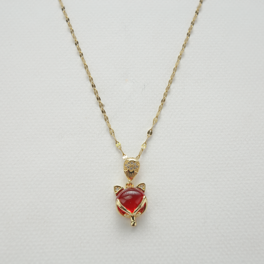 Red Opal Pendant Necklace