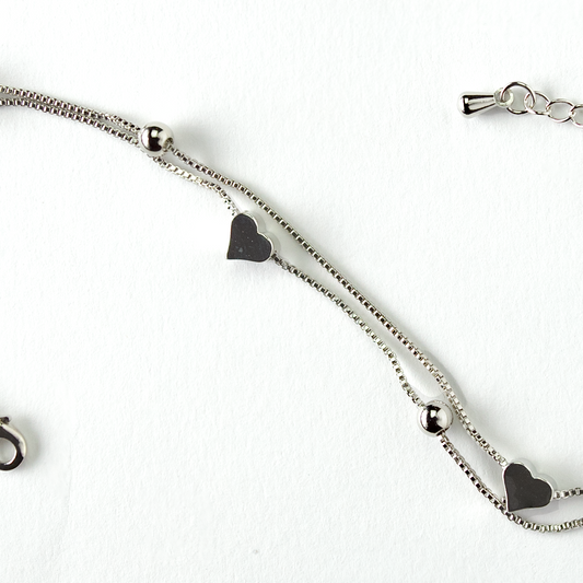 Hearts Silver Bracelet