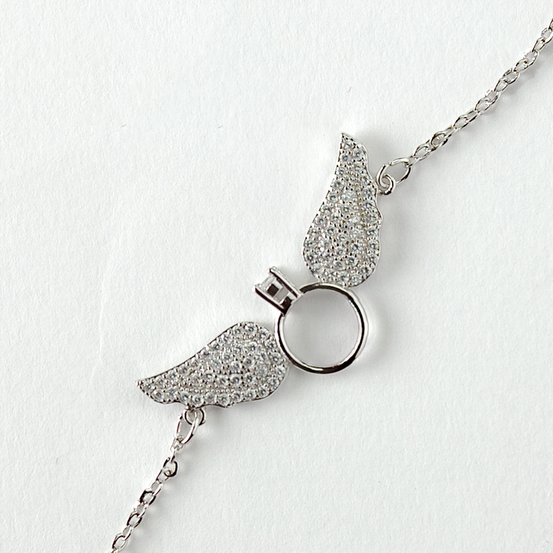 Wing-Ring Silver Bracelet