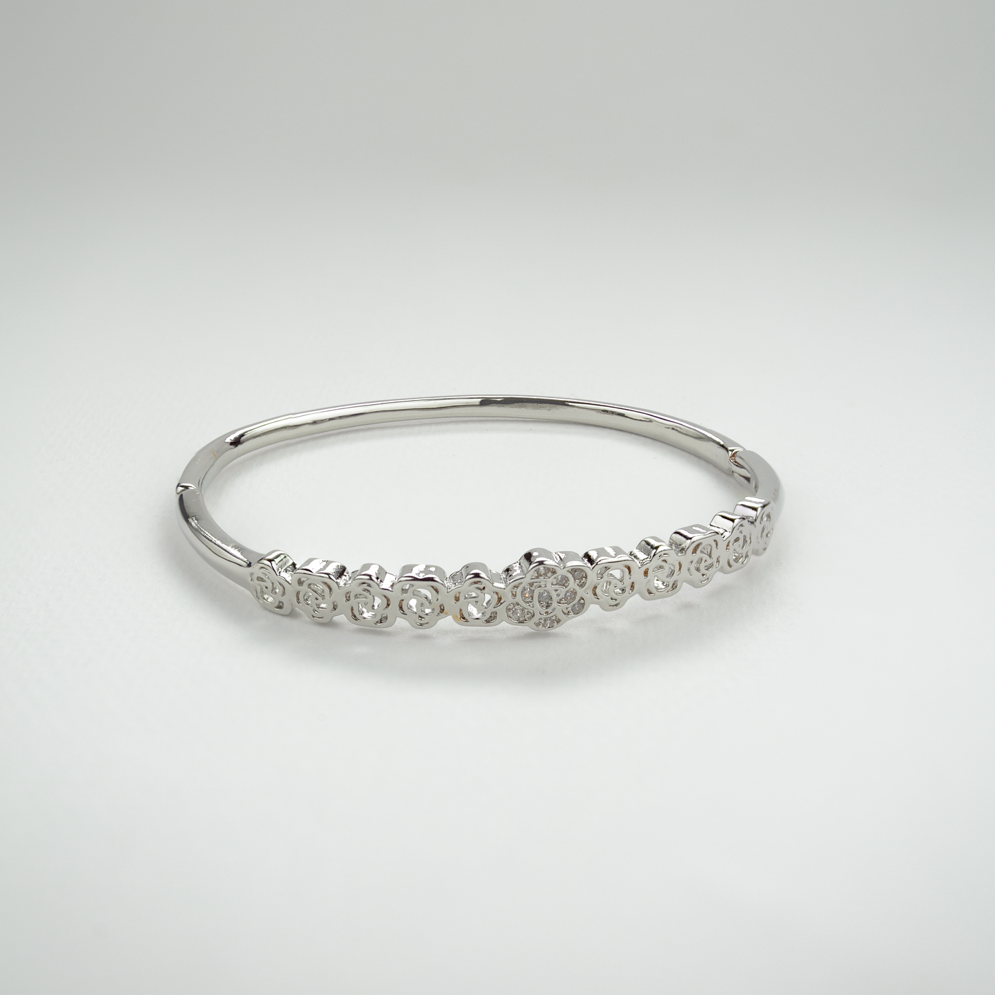 Rose Silver Bangle