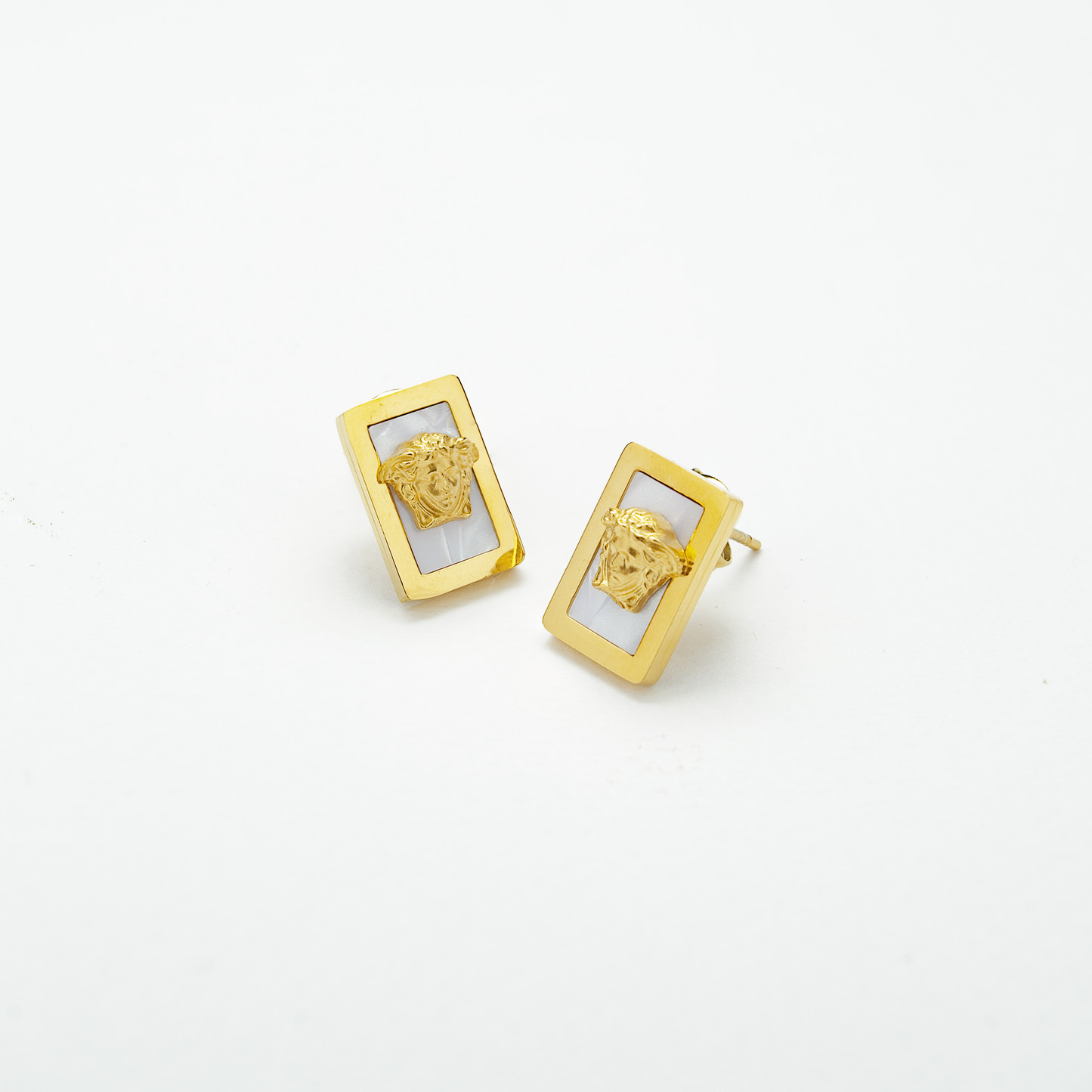 Versace rectangle (white) earrings