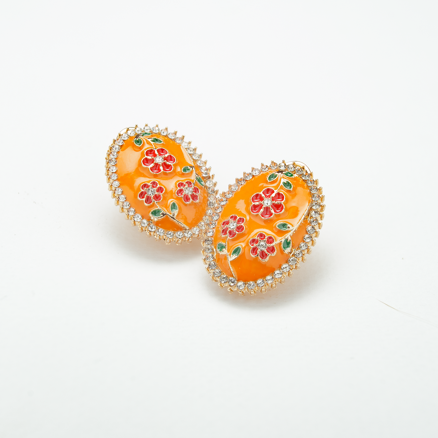 Paint GÇÿem Flower (Orange) Earrings