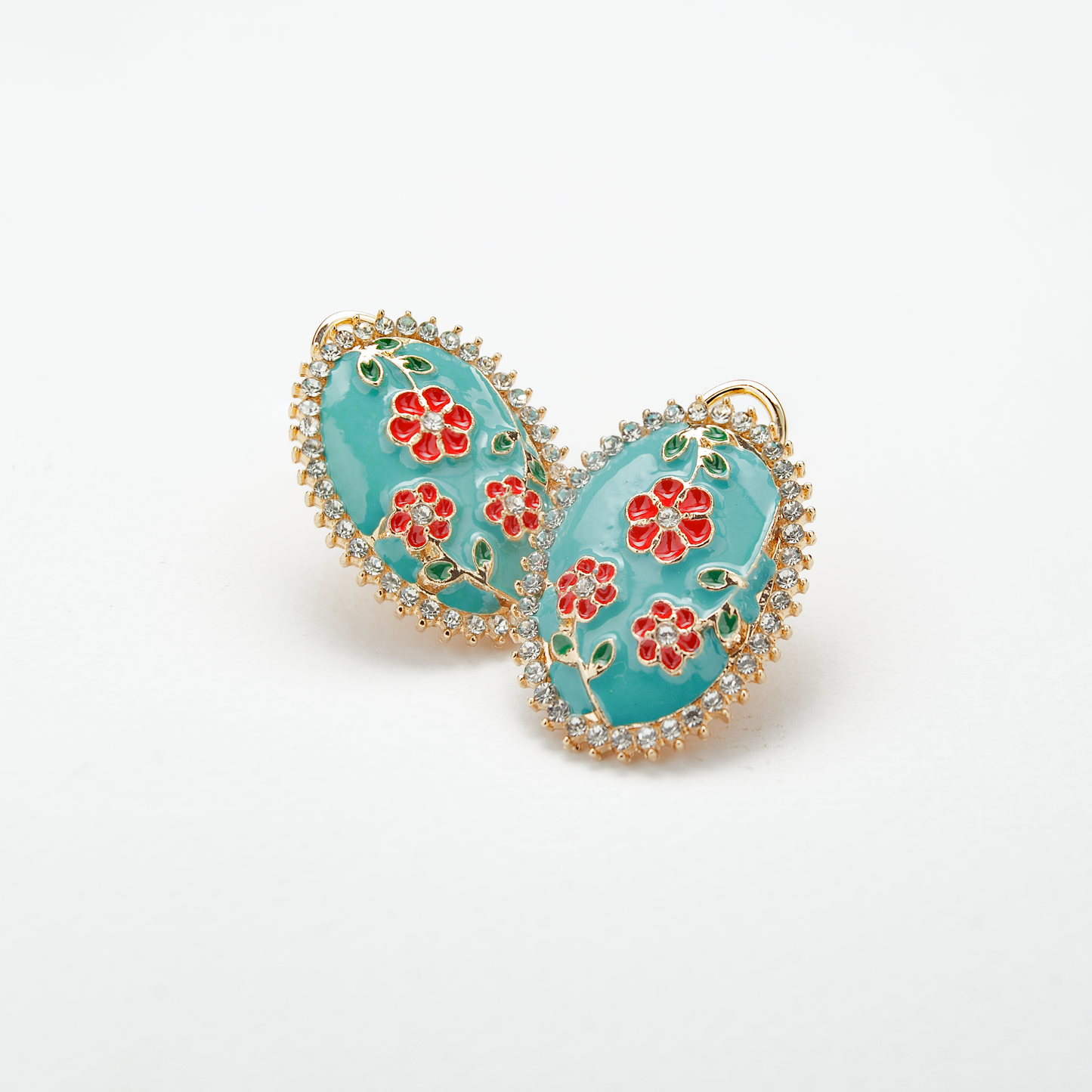 Paint GÇÿem Flower (Turqouise) Earrings