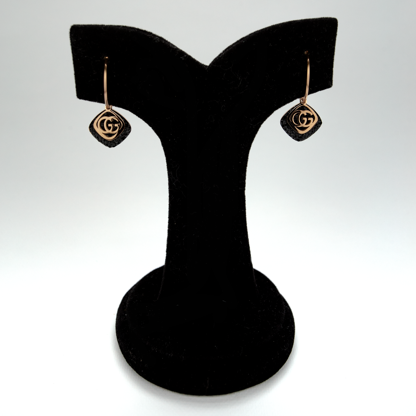 Gucci Black And Rose Gold Earrings