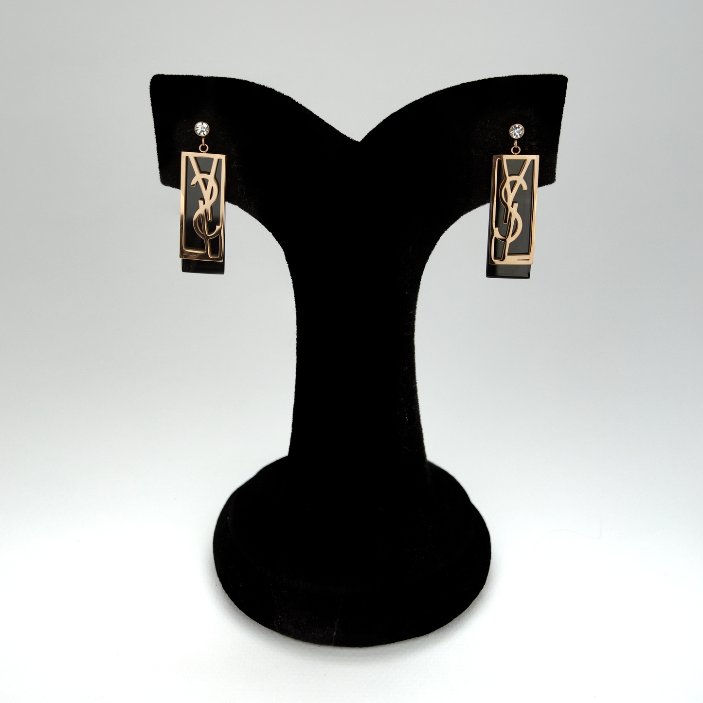 YSL Black And Rose Gold earrings