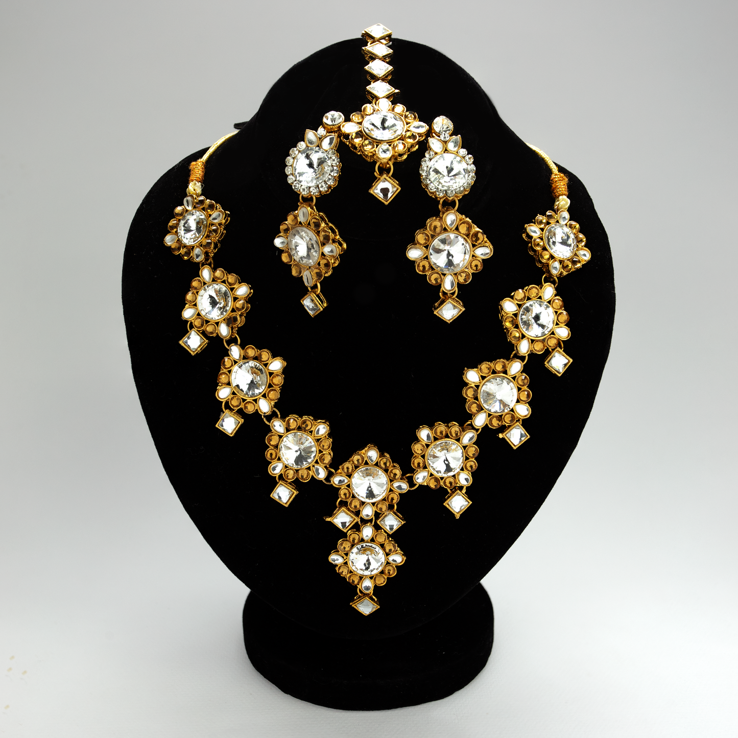 Rani Set Gold And Zircon (Neck Tikka Earrings)