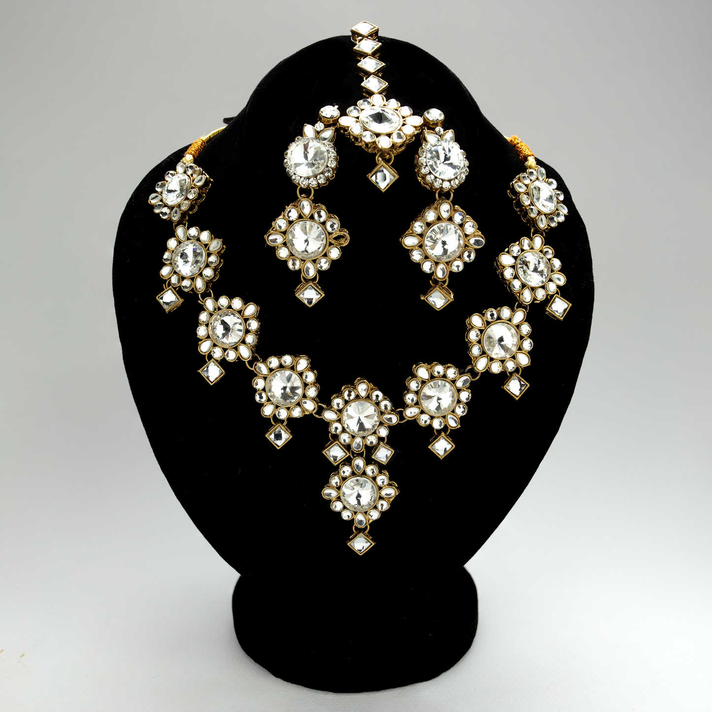 Rani Set Zircon (Neck Tikka Earrings)