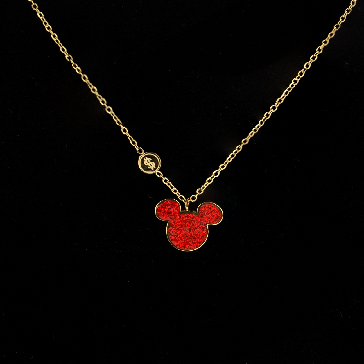 Mickey Mouse Red $ Necklace