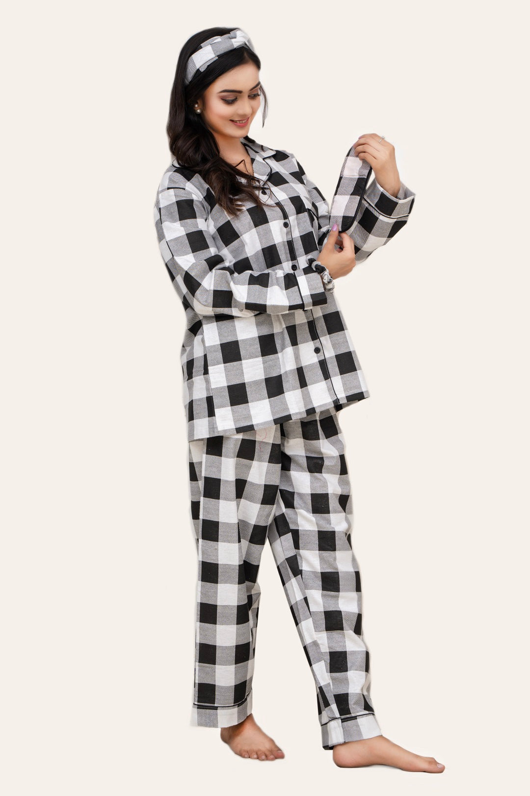 Black Flannel Cotton PJ