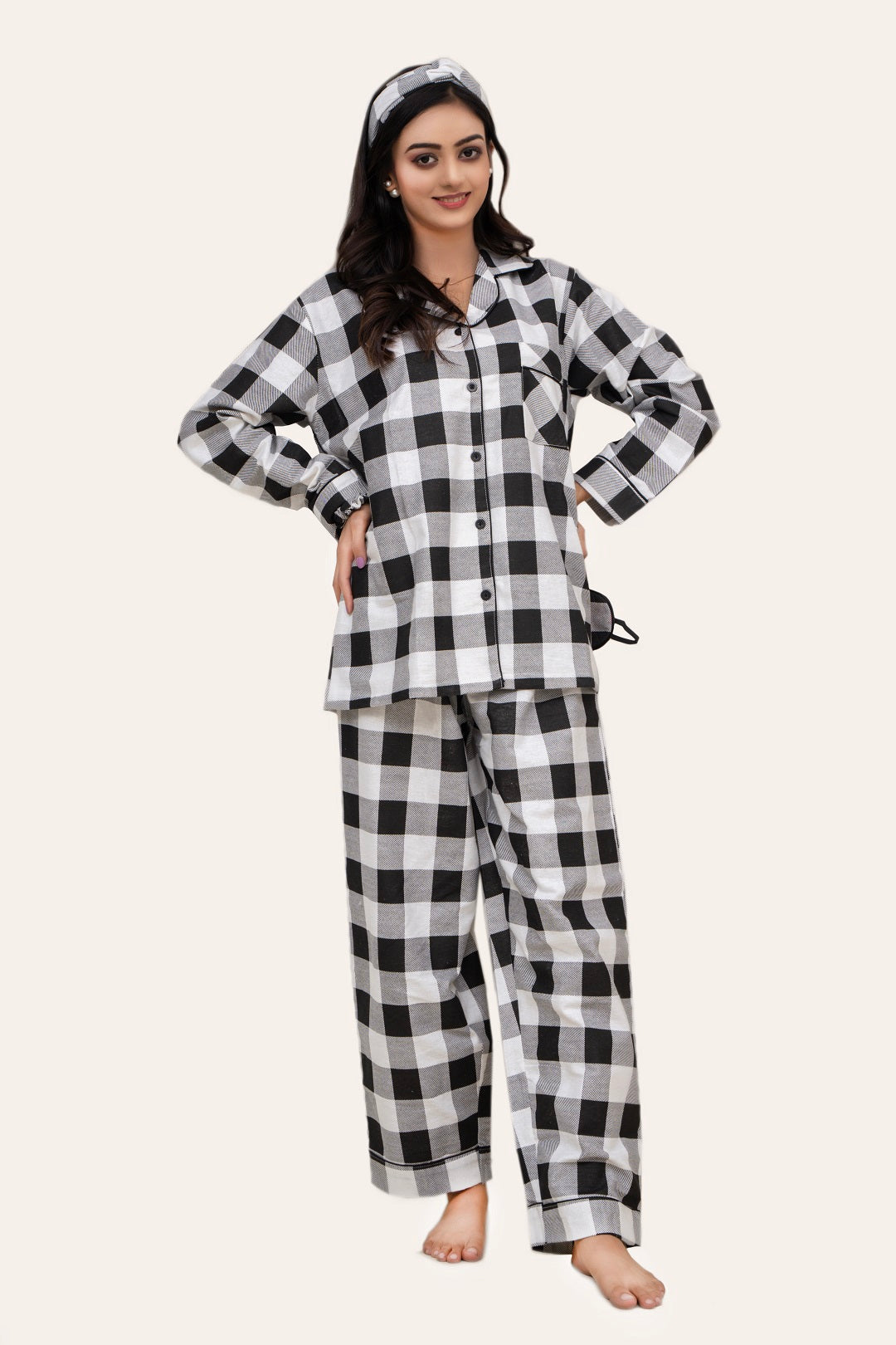 Black Flannel Cotton PJ