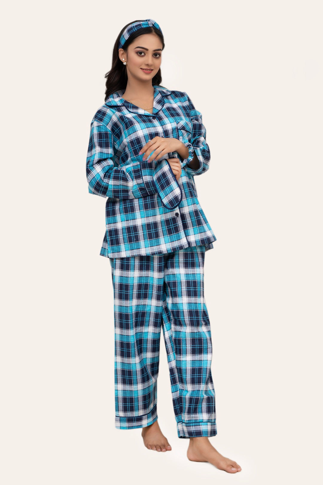 Blue Flannel Cotton PJ