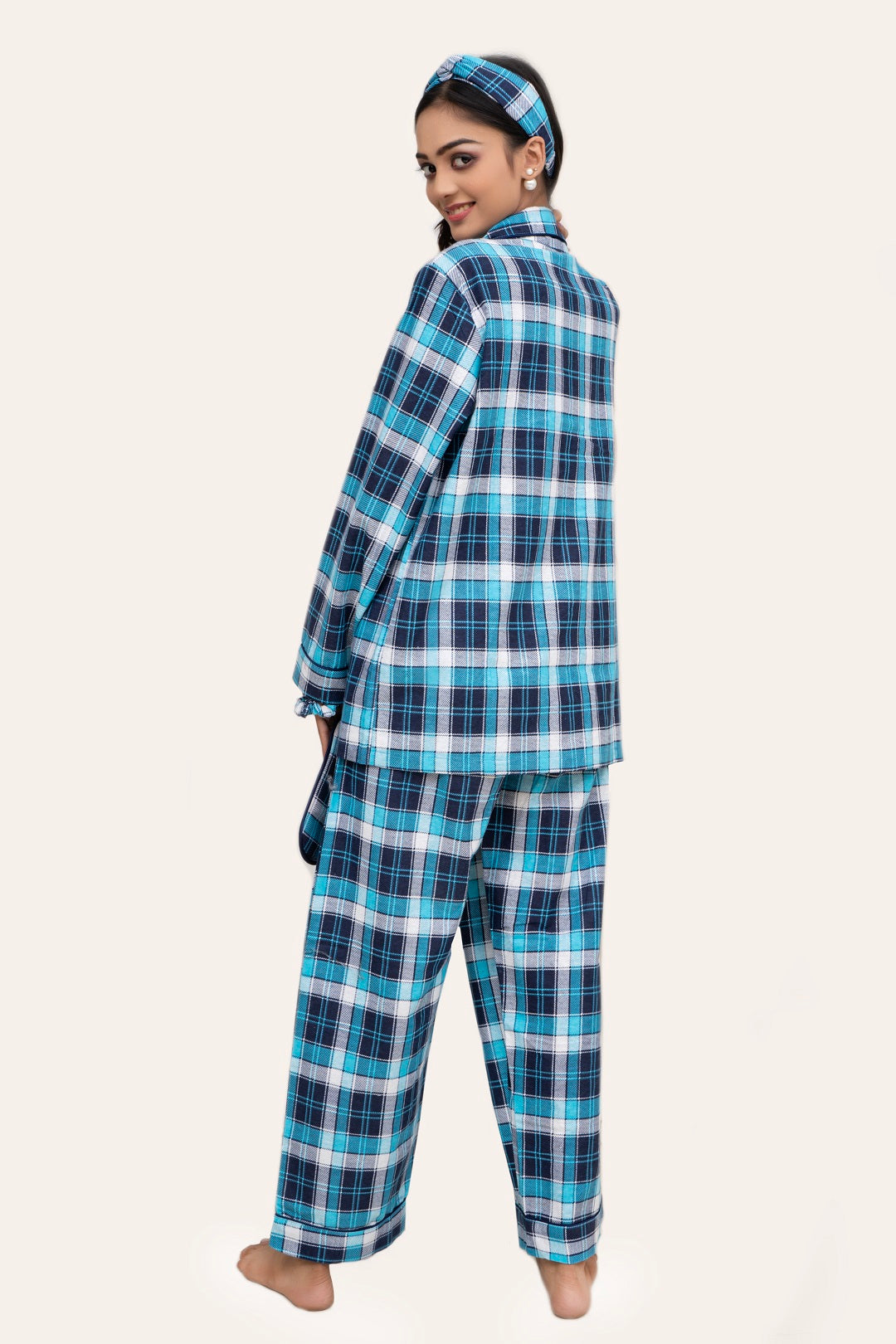 Blue Flannel Cotton PJ