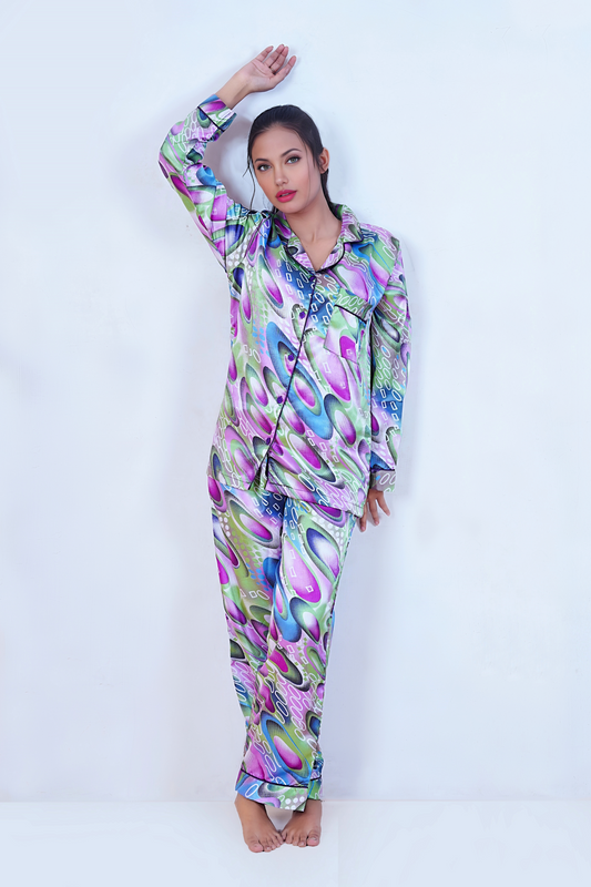g&g Blissful Dreams Nightwear Women Printed Pajama Set Nightdress
