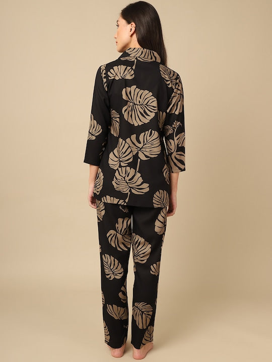 Floral - Black & Brown Pyjama