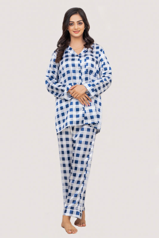 Blue & White Chequered PJ