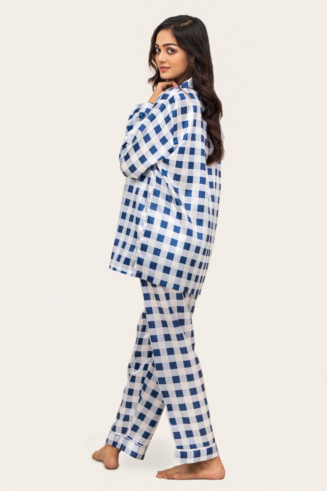 Blue & White Chequered PJ