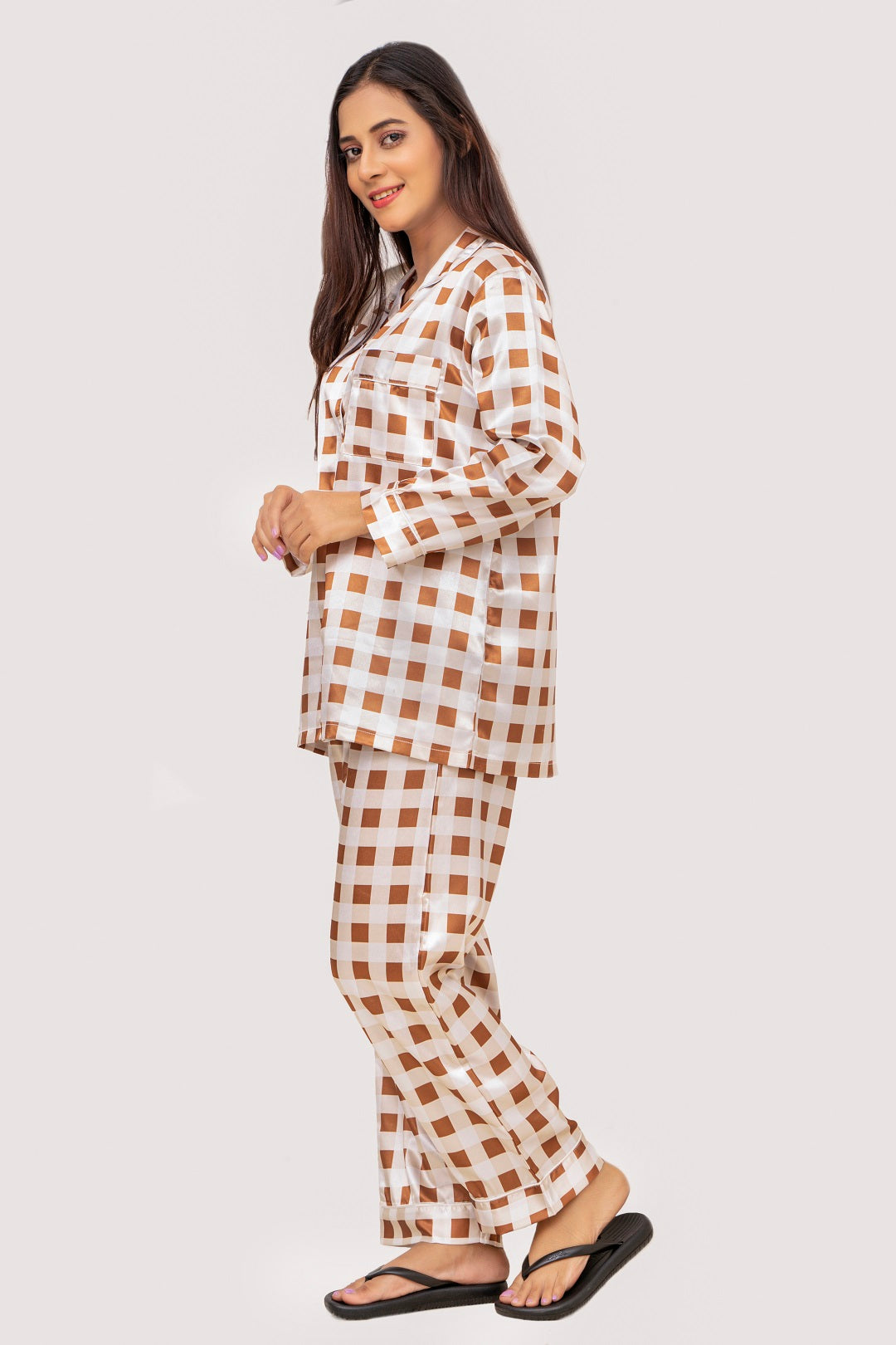 Brown & White Chequered PJ