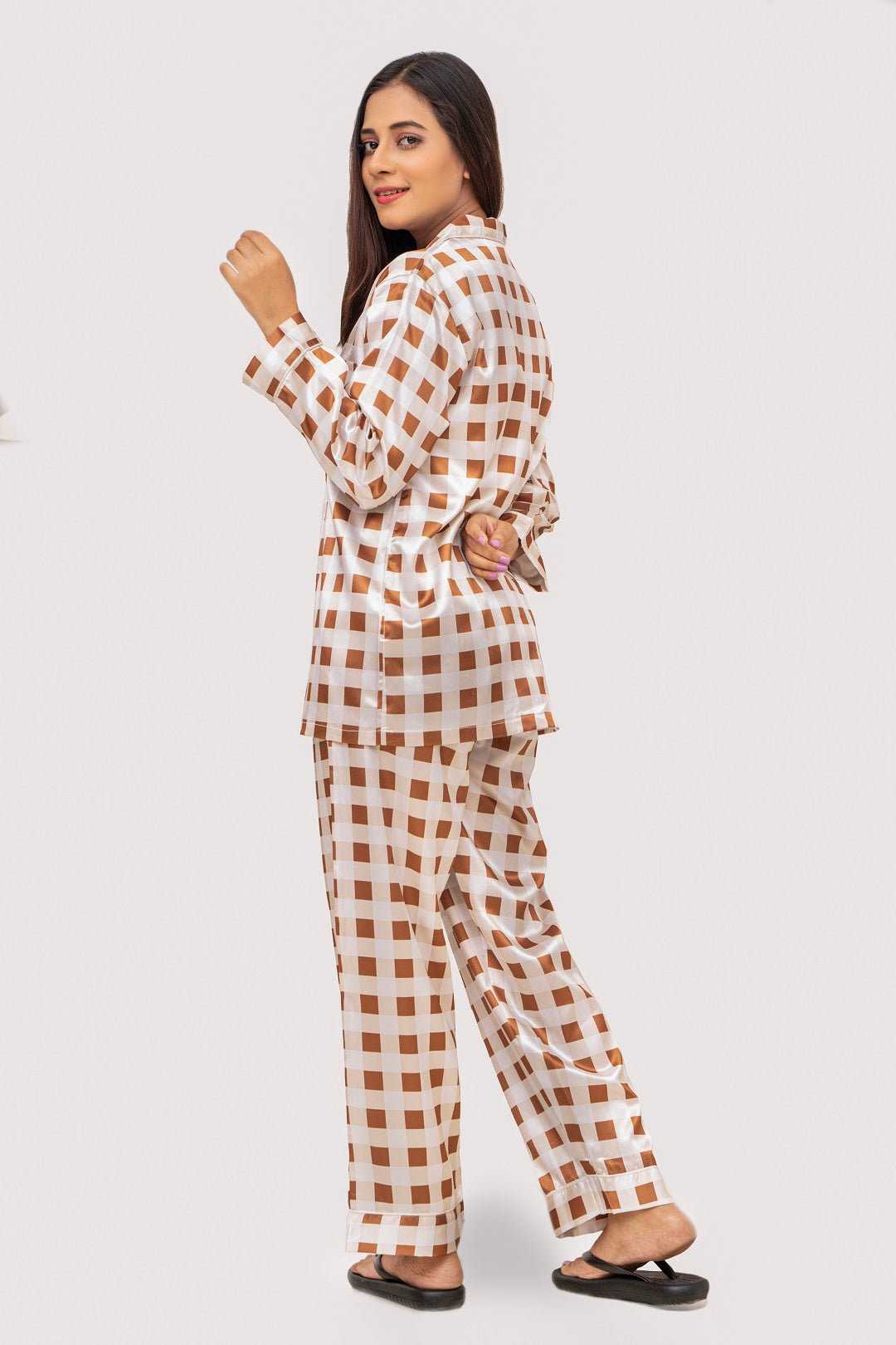 Brown & White Chequered PJ