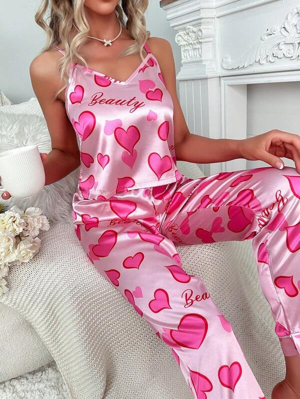 Pink Hearts - Cami & Pajama set