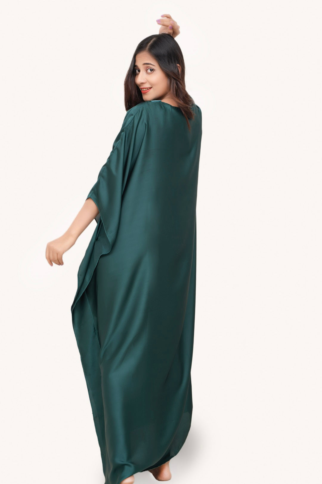 Green Butter Cream Charmeuse Kaftan