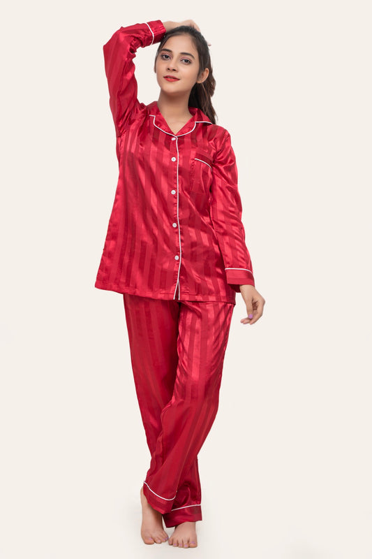 Shadow Stripe PJ - Burgundy