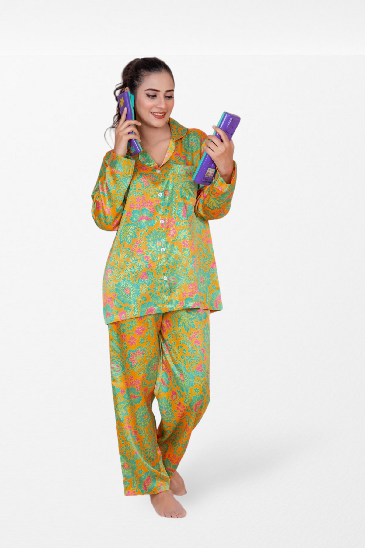 g&g Luxe Lounge Pajamas Women Printed Pajama Set Nightdress