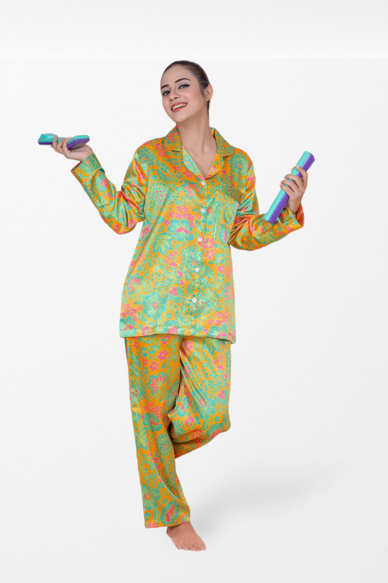 g&g Luxe Lounge Pajamas Women Printed Pajama Set Nightdress