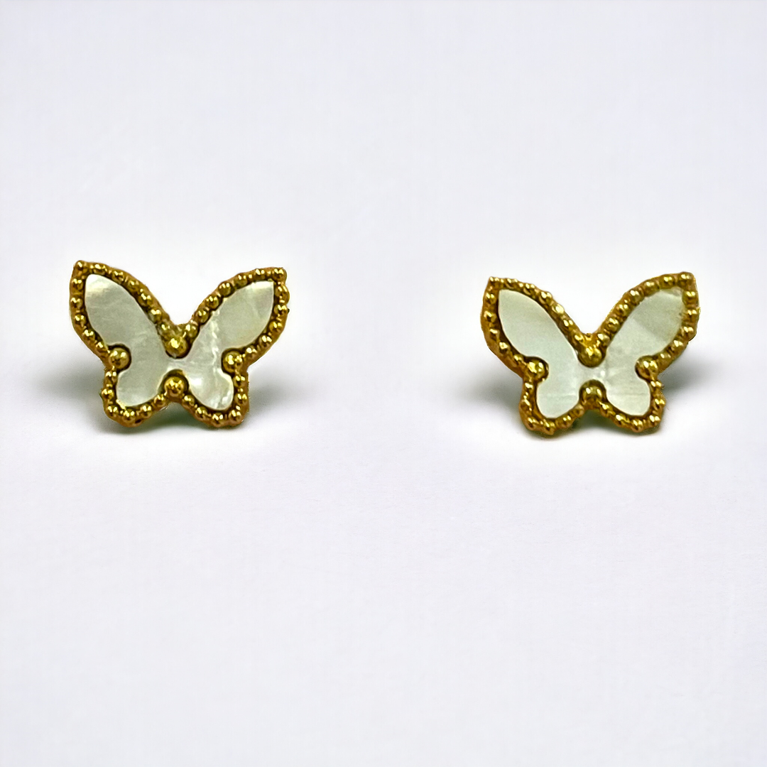 White Butterfly Studs