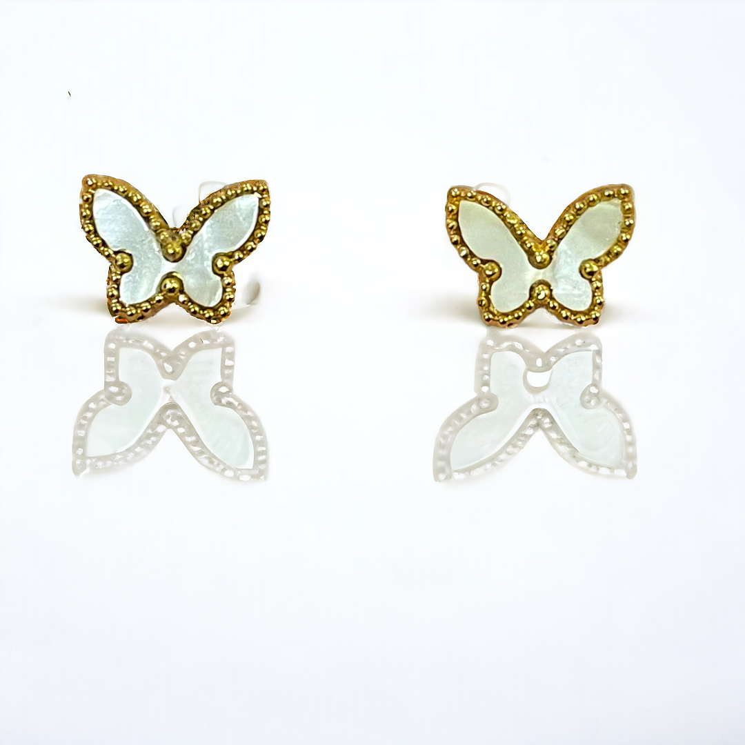 White Butterfly Studs