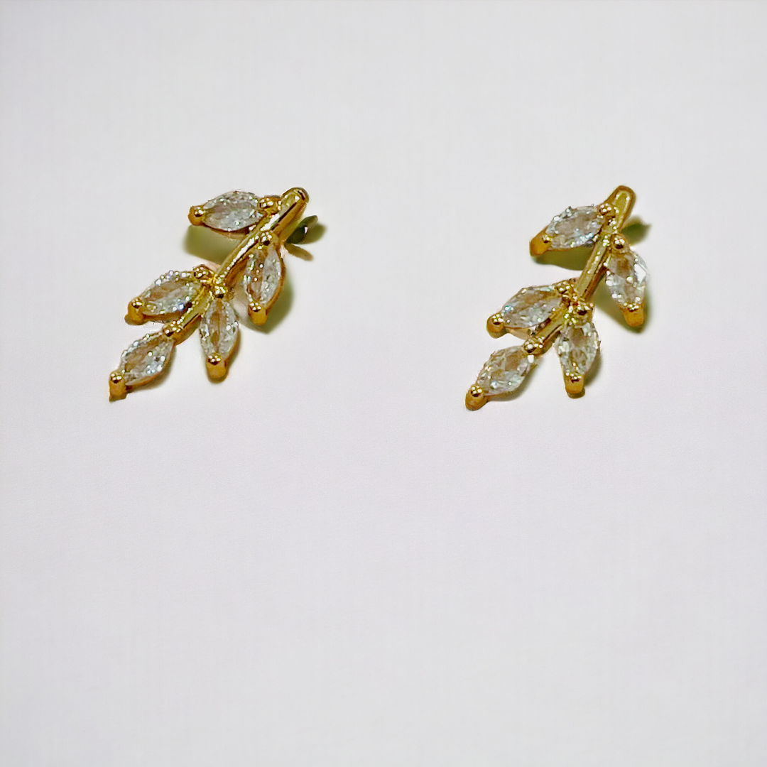 White Stem Earrings