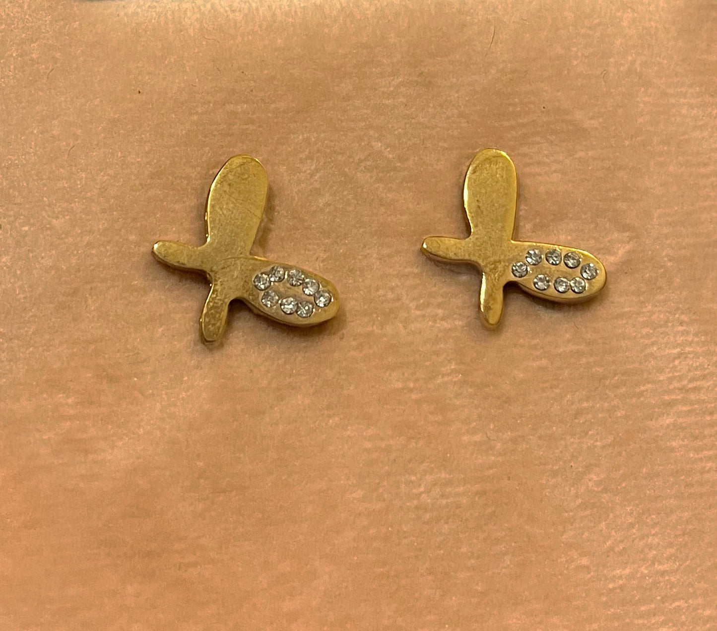 Golden Butterfly Studs