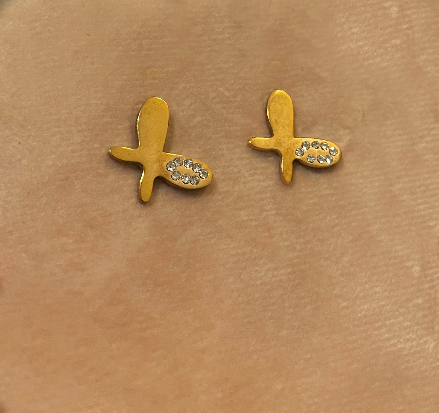 Golden Butterfly Studs