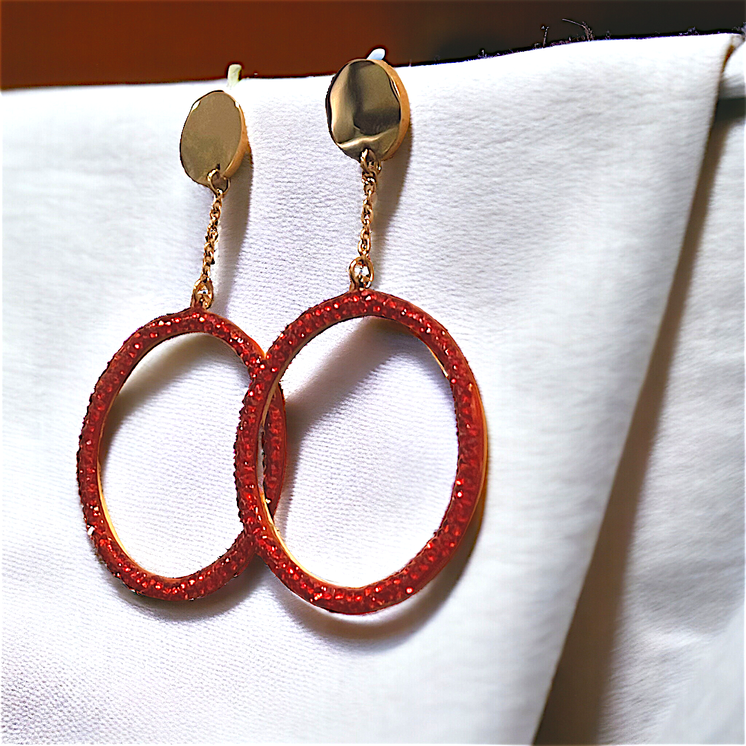 Red Drop Hoops