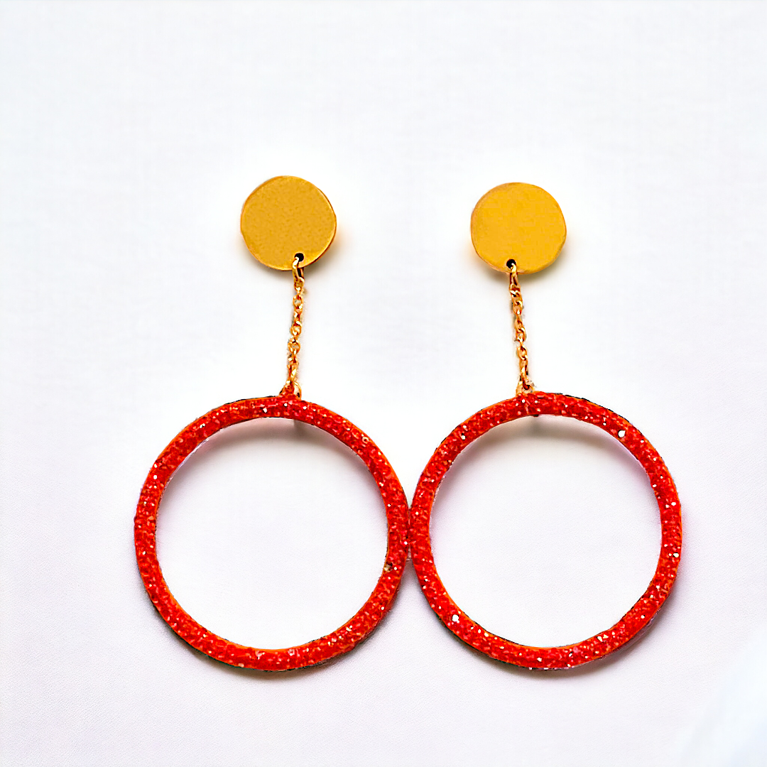 Red Drop Hoops