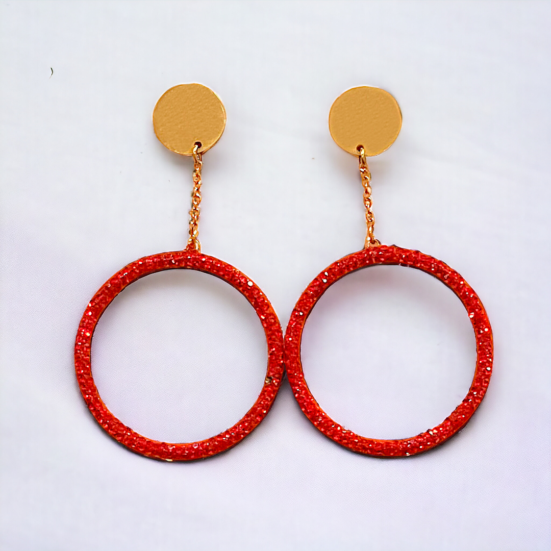 Red Drop Hoops