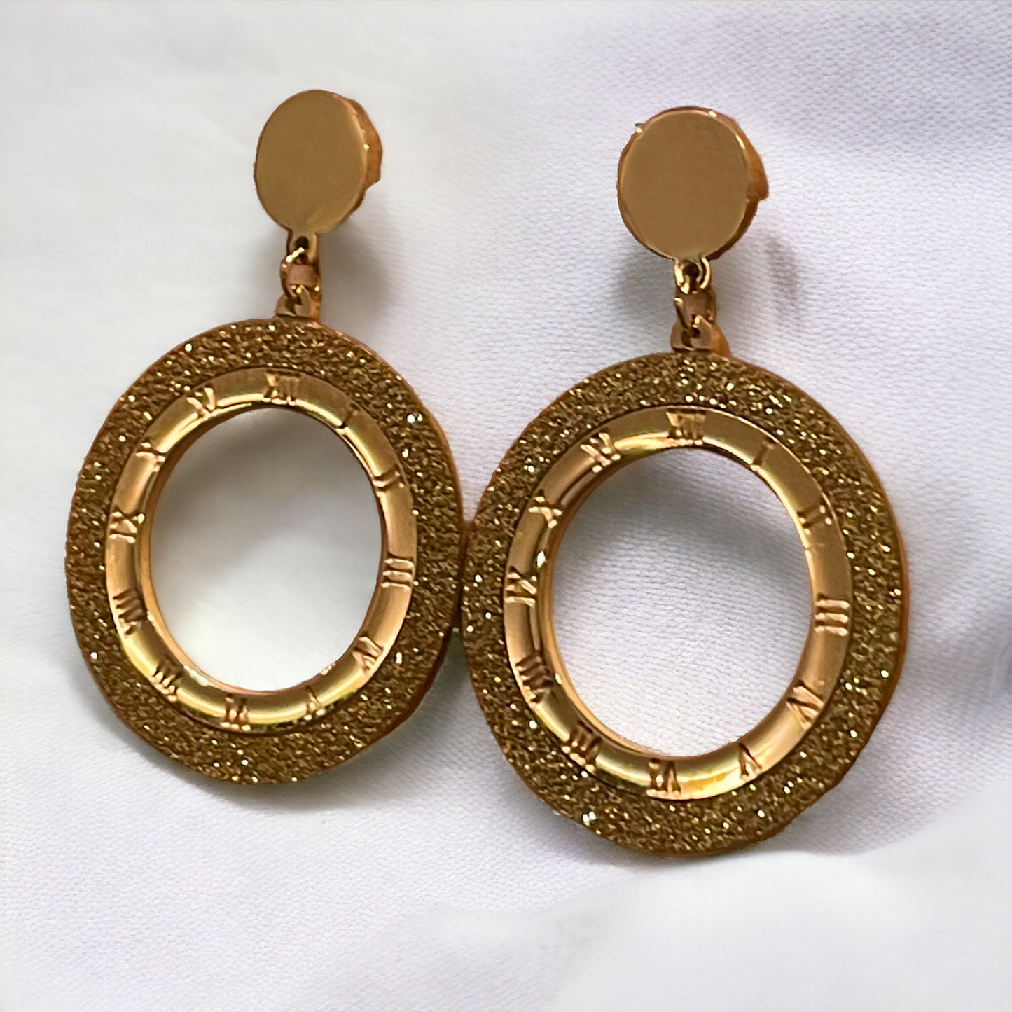 Golden Retro Sphere Earrings