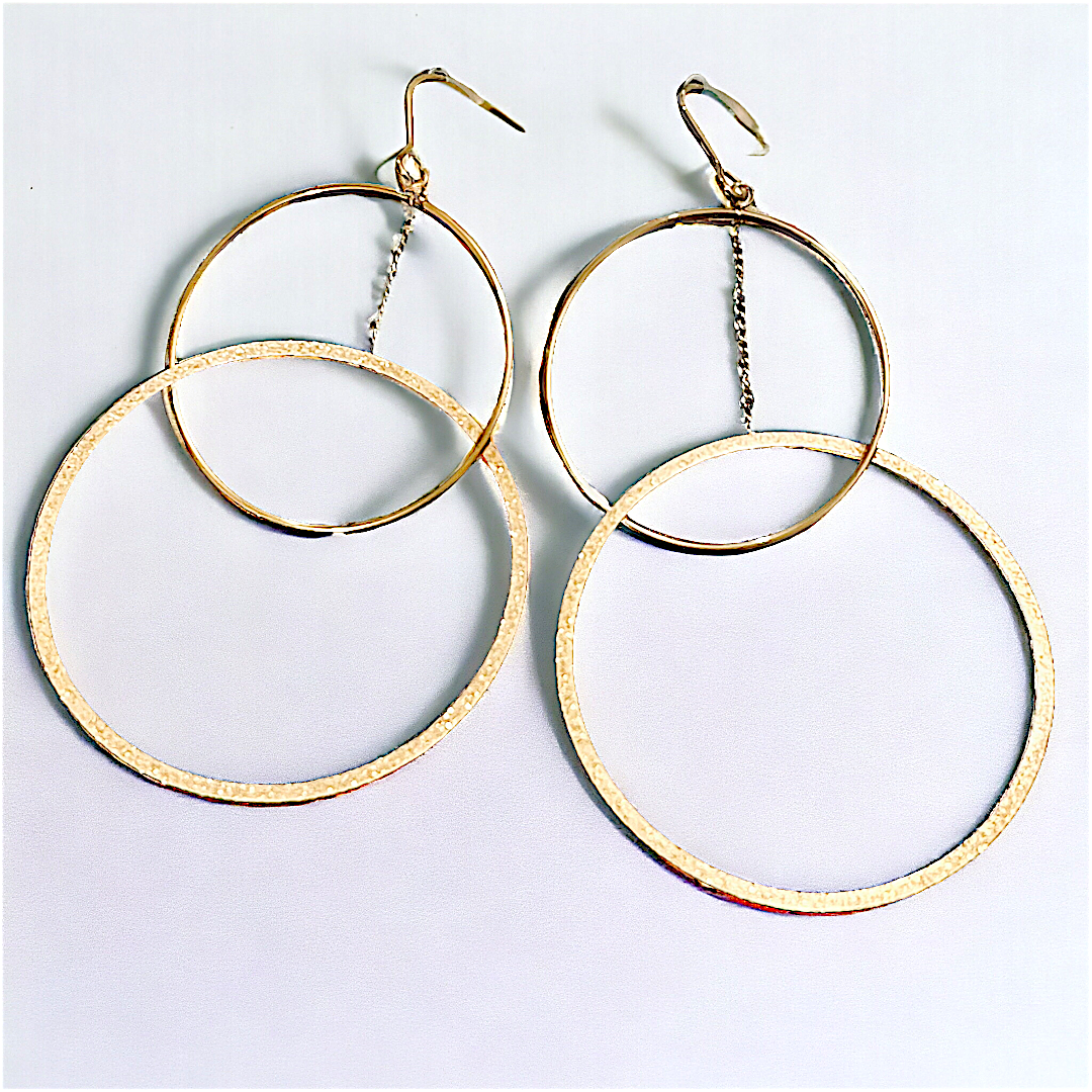 Golden Double Hoop Earrings