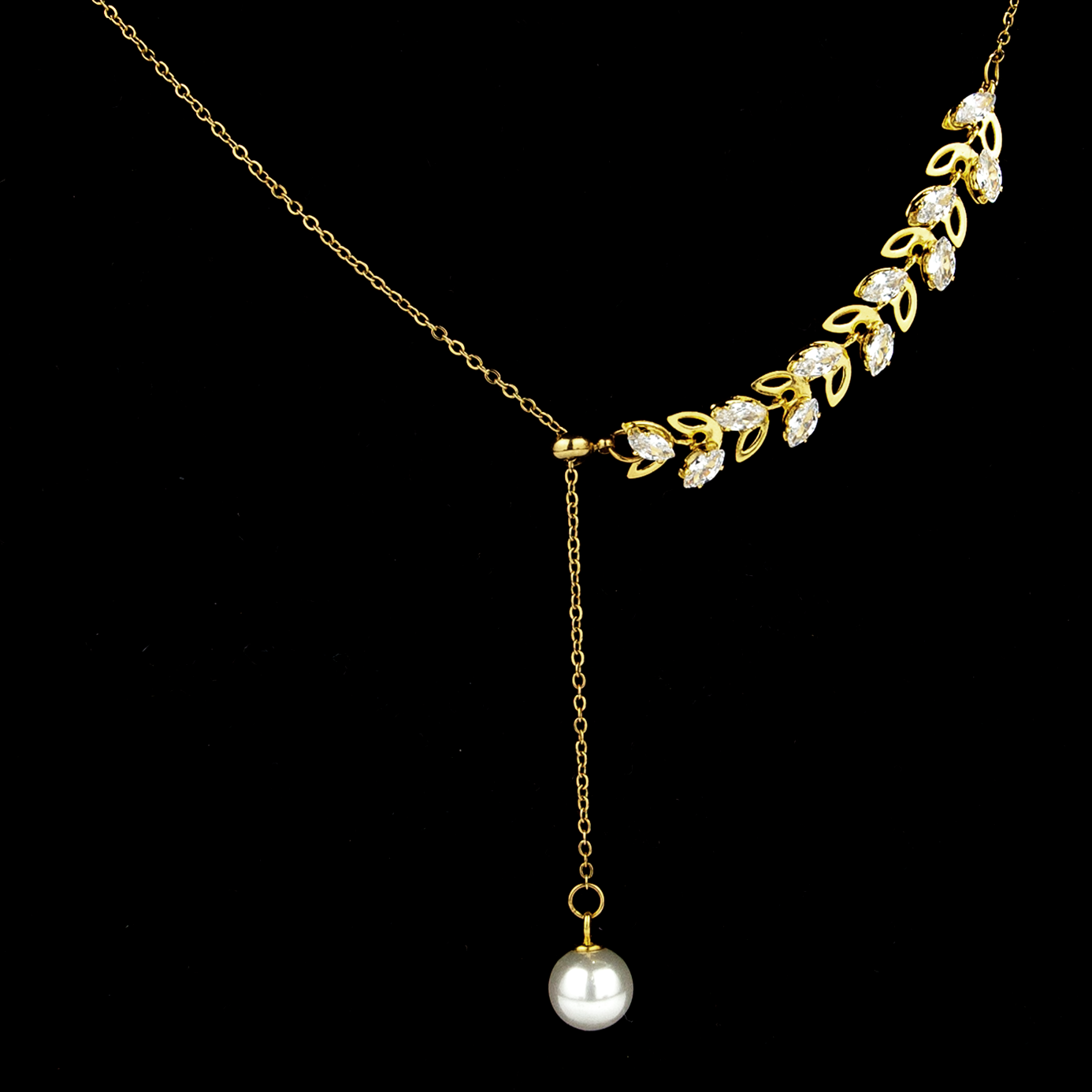 Leaf And Pearl Necklace