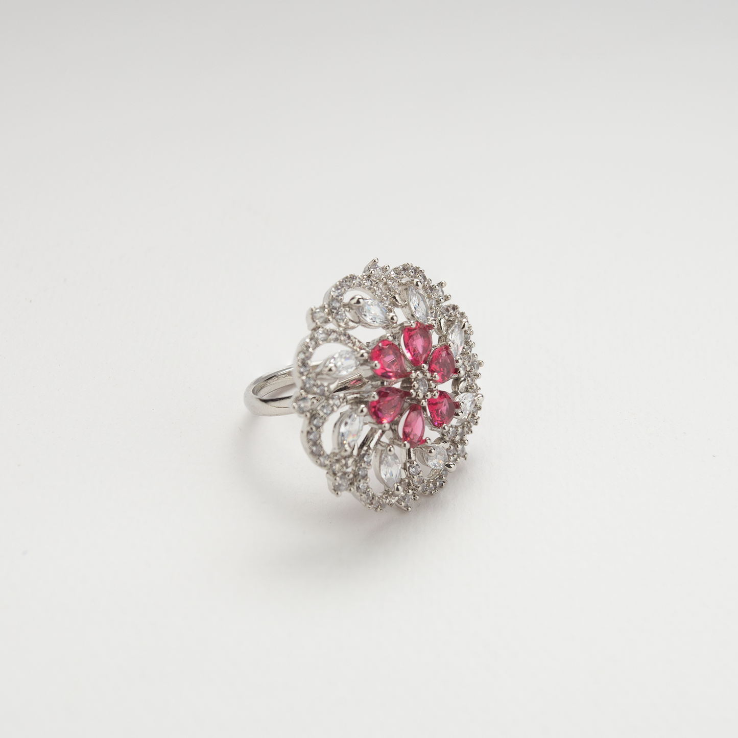 Pink Zicron Crystal Ring