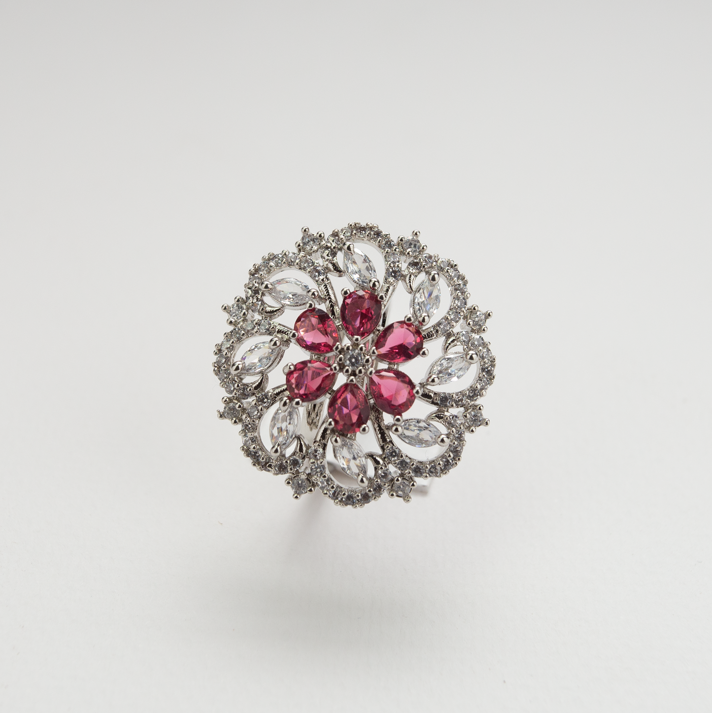 Pink Zicron Crystal Ring